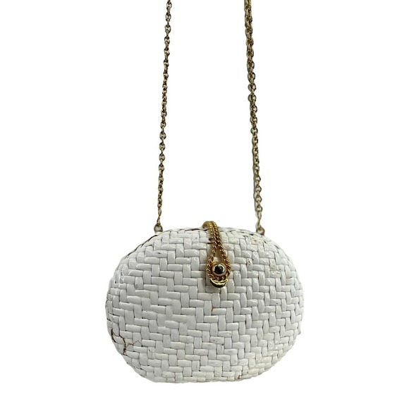 Walborg Handbags - Vintage 1960s Walborg White Rattan Evening Bag Clutch EUC